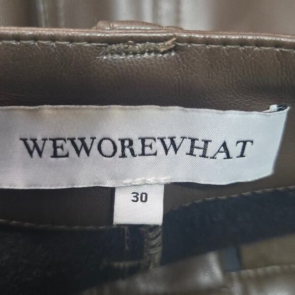 WeWoreWhat Vegan Leather Flare Pant in Brown Size 30 - Picture 6 of 9